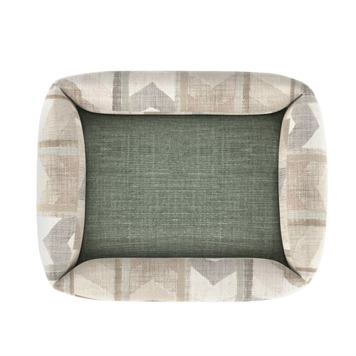 #timelesslinensage Sagitta Pooch Pad - Nougat with Timeless Linen Sage inner fabric by The Vale London