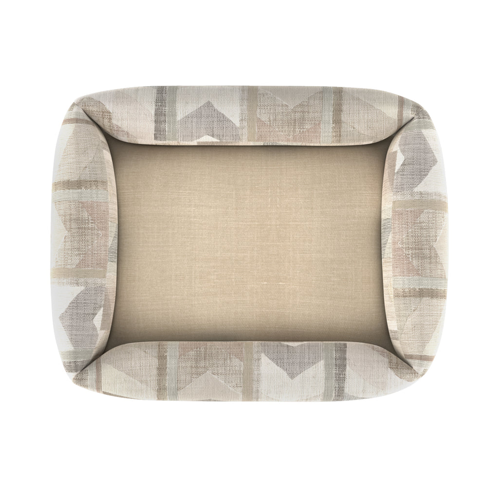 #timelesslinencream Sagitta Pooch Pad - Nougat with Timeless Linen Cream inner fabric by The Vale London