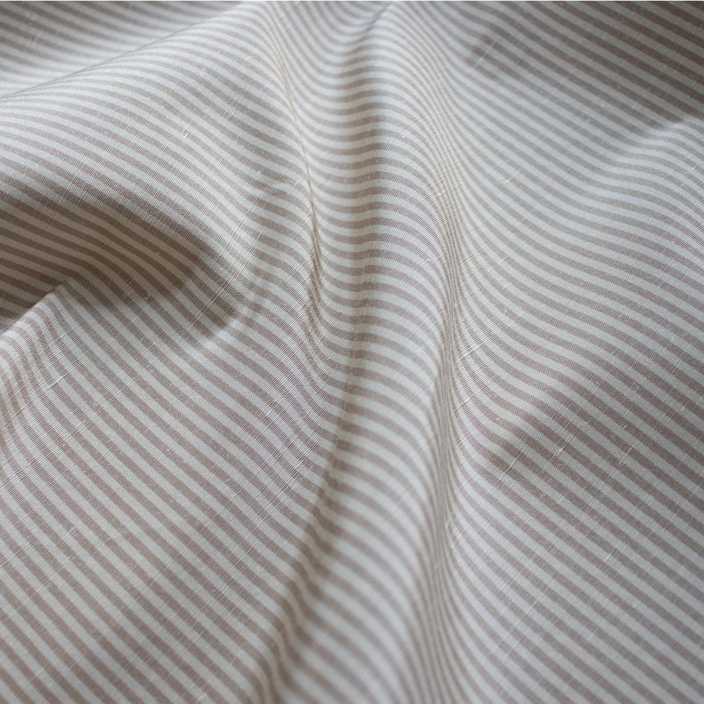 #nougat Sloane Stripe fabric in Nougat by The Vale London