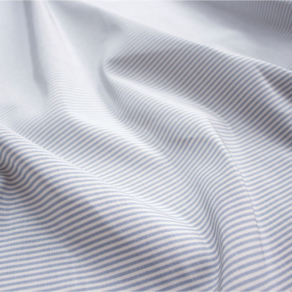 #porcelainblue Sloane Stripe fabric in Porcelain Blue by The Vale London