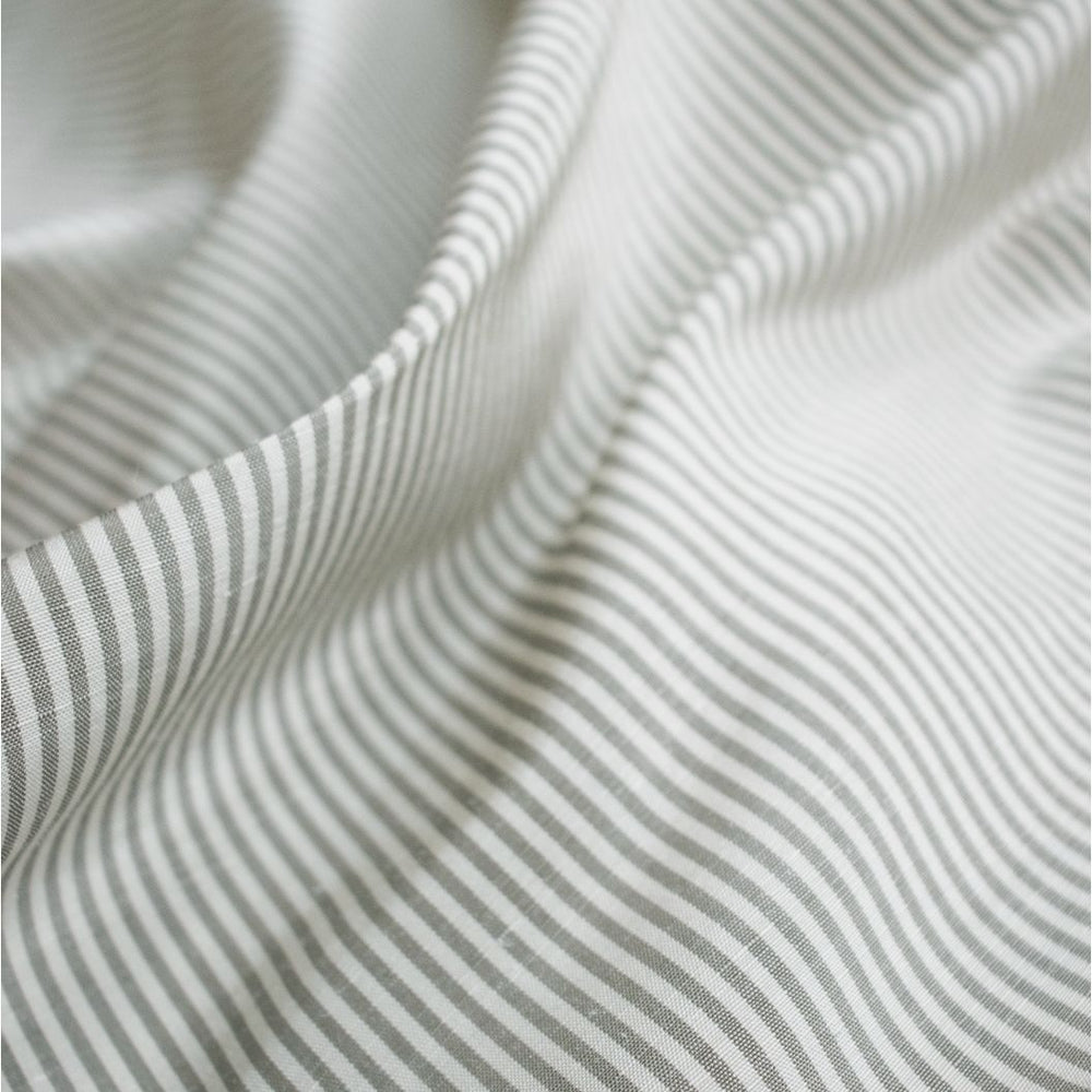 #willow Sloane Stripe fabric in Willow by The Vale London