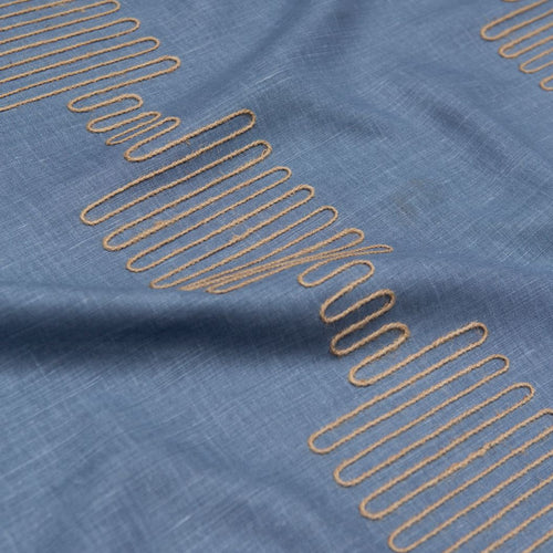 #denim Squiggle fabric in Denim by The Vale London
