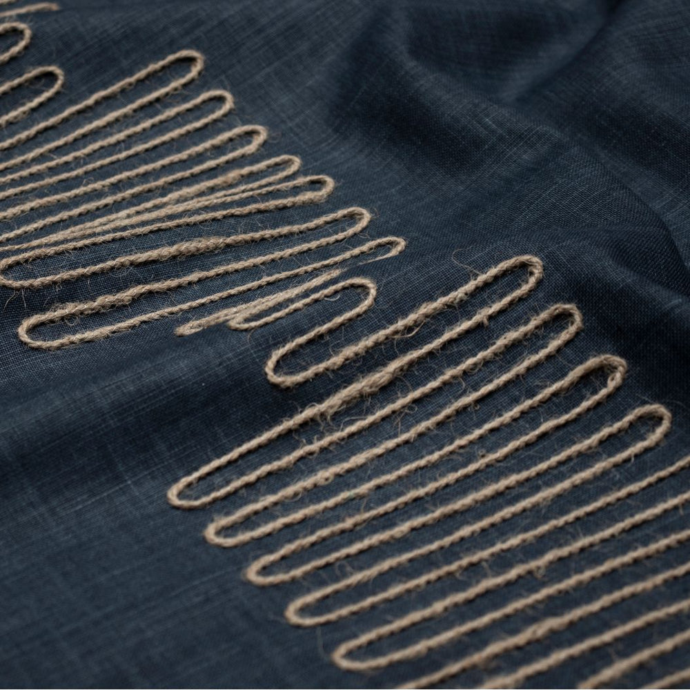 #midnight Squiggle fabric in Midnight by The Vale London
