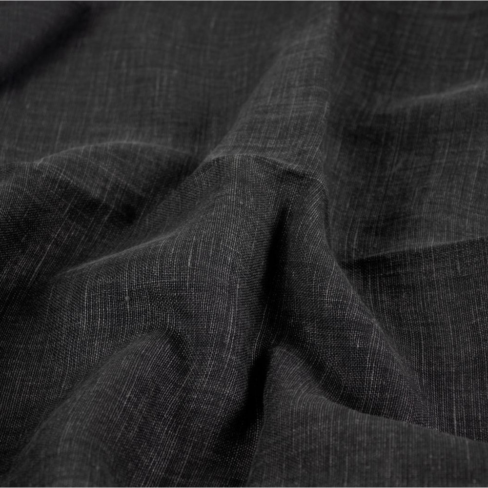 #charcoal Timeless Linen fabric in Charcoal by The Vale London