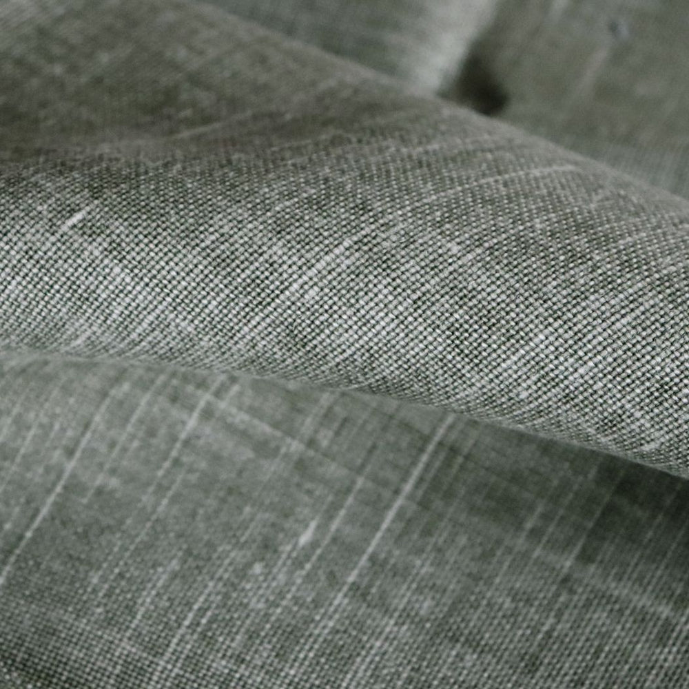 #sage Timeless Linen fabric in Sage by The Vale London