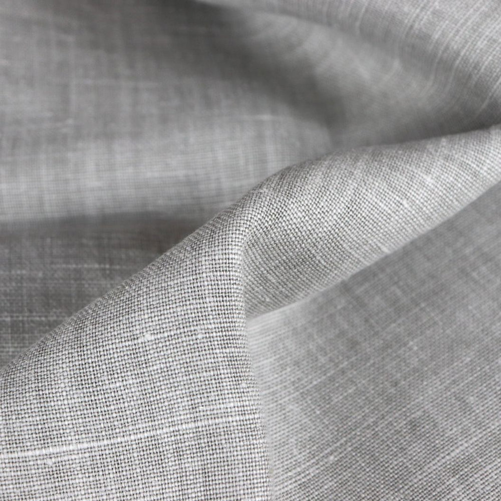 #silver Timeless Linen fabric in Silver by The Vale London, alternate view