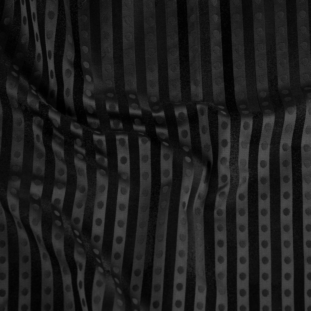 #charcoal Vale Stripe fabric in Charcoal by The Vale London