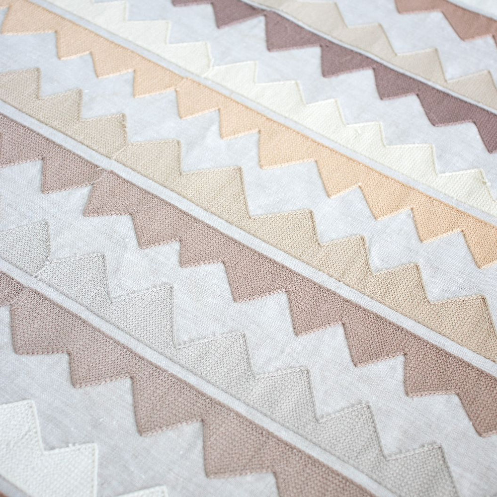 #dune Zig Zag Embroidery fabric in Dune by The Vale London